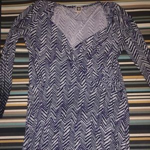 Blue and Grey Striped Anne Klein Business Dress